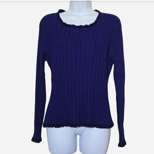 Vintage Y2K Purple Ribbed Knit Sweater